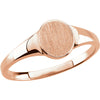 10k Rose Gold 7x6mm Solid Oval Signet Ring, Size 7