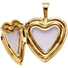 Gold Plated Sterling Silver Dove & Cross Heart Locket with Epoxy