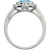 Sterling Silver Light Blue Cubic Zirconia Ring, Size 7