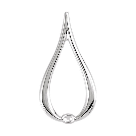 14k White Gold Freeform Pendant