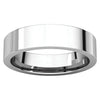 14k White Gold 5mm Flat Comfort Fit Band, Size 8.5