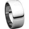 10k White Gold 8mm Half Round Light Band, Size 9