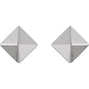 14k White Gold Pyramid Earrings