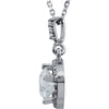 14k White Gold 3/8 CTW Diamond Halo-Style 18" Necklace
