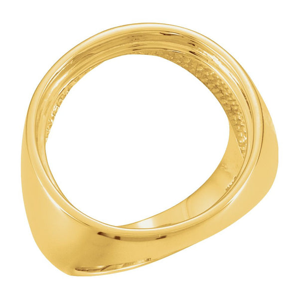 14k Yellow Gold Coin Ring Mounting, Size 11