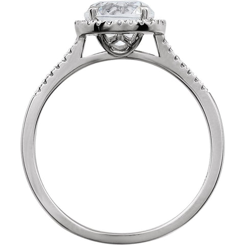 Sterling Silver Lab-Grown White Sapphire & .01 CTW Diamond Ring