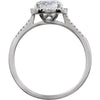 Sterling Silver Lab-Grown White Sapphire & .01 CTW Diamond Ring