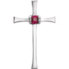 14k White Gold Ruby Cross Pendant