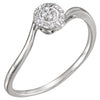 14k White Gold 0.07 ctw. Diamond Ring, Size 7