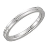 14k White Gold 2mm Flat Comfort-Fit Milgrain Band, Size 6.5