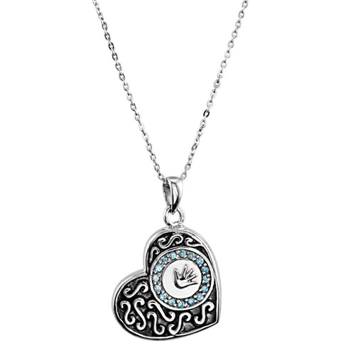 Sterling Silver Handprints Ash Holder Necklace