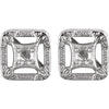14k White Gold Filigree Earring Mountings