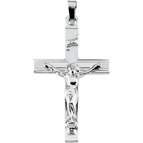 14k White Gold 29x19mm Crucifix Pendant