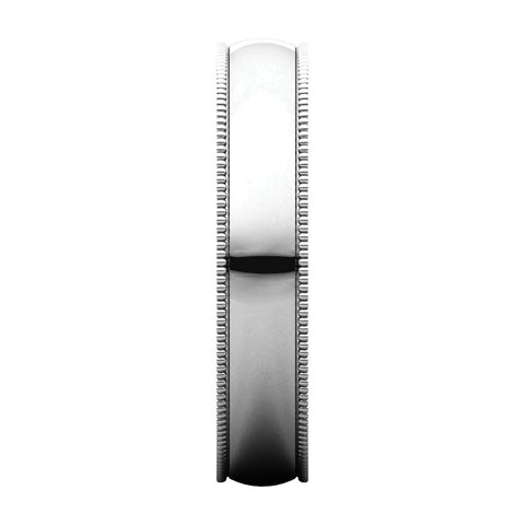 14k White Gold 4mm Light Milgrain Band, Size 8.5