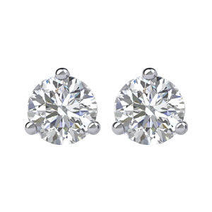 14k White Gold 1/5 CTW Diamond Friction Post Stud Earrings