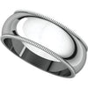 10k White Gold 7mm Milgrain Band, Size 13