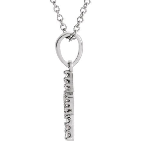 14k White Gold 1/6 CTW Diamond Petite Star 16" Necklace
