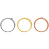14K White, Yellow & Rose Gold 3/8 CTW Diamond Set of 3 Stackable Rings, Size 7