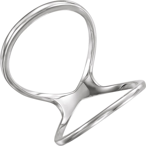 14k White Gold Freeform Ring, Size 7
