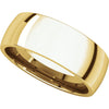 14k Yellow Gold 7mm Light Comfort Fit Band, Size 7.5