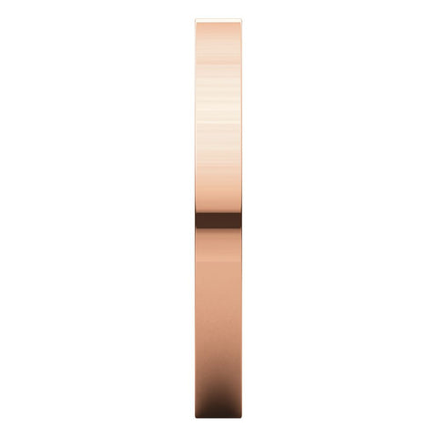 14k Rose Gold 2.5mm Flat Comfort Fit Band, Size 6