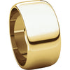 14k Yellow Gold 10mm Half Round Band, Size 11.5