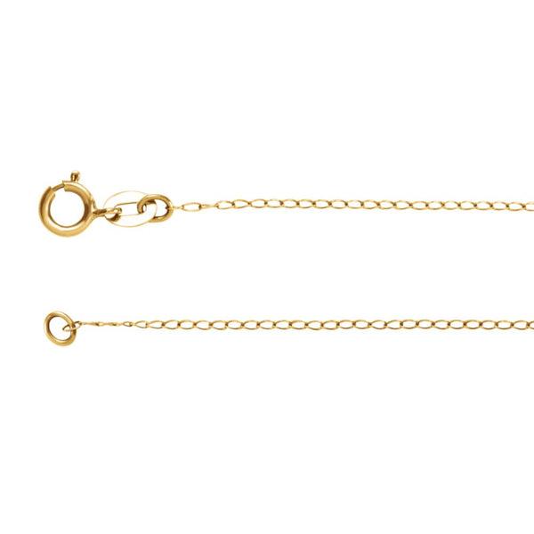 14k Yellow Gold 1mm Solid Curb 16" Chain