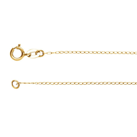 14k Yellow Gold 1mm Solid Curb 24" Chain