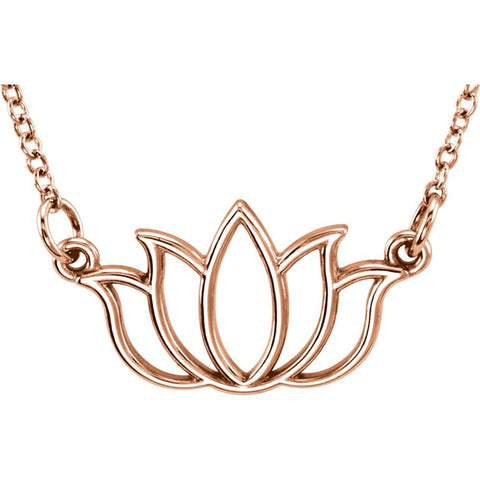 14k Rose Gold Tiny Posh Lotus 16-18" Necklace