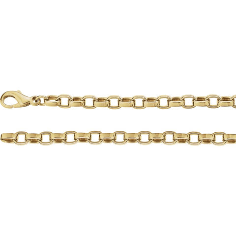 14k Yellow Gold 4.75mm Flat Cable 18" Chain