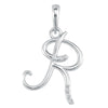 14K White Gold 0.03 CTW Diamond Letter "R" Script Initial 18-Inch Necklace