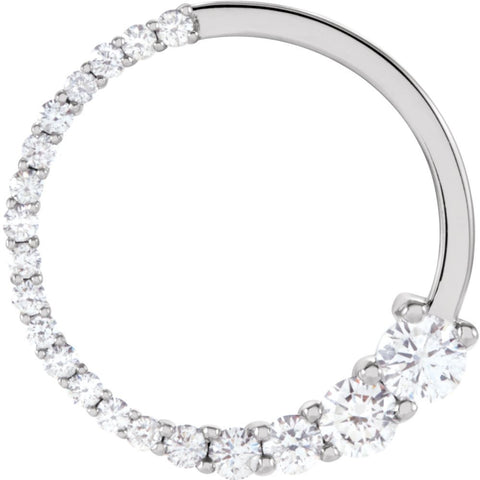 14k White Gold 1/2 CTW Diamond Circle Journey Pendant