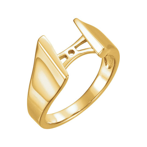 14k Yellow Gold Peg Engagement Base, Size 6