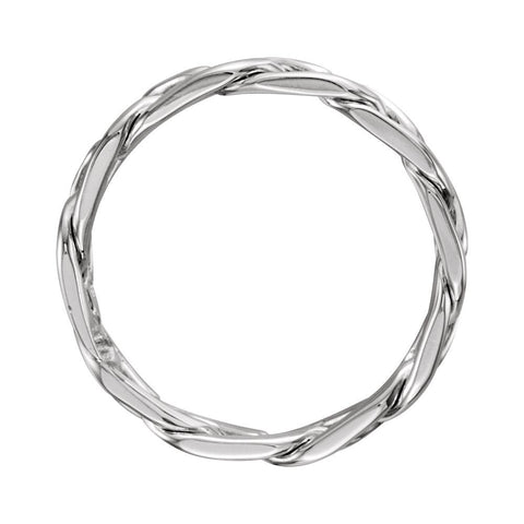 14k White Gold 3.75mm Hand Woven Band Size 10