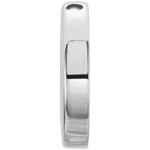 14k White Gold 13mm Circle Chain Slide
