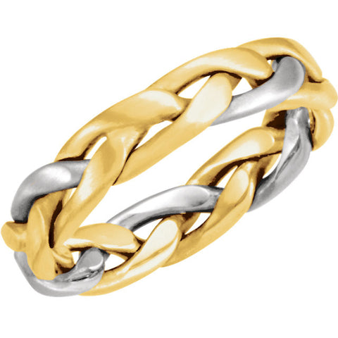14K Yellow & White 4.5mm Hand Woven Band Size 8
