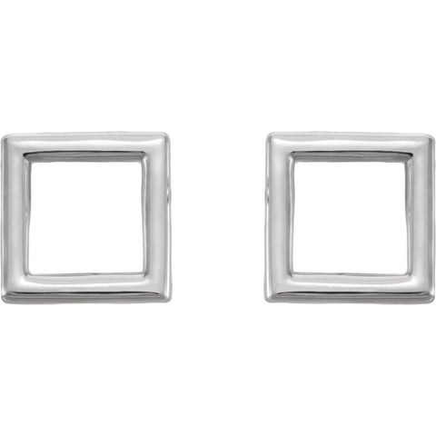Platinum Square Earrings