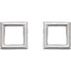 Platinum Square Earrings