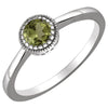 14K White Gold Peridot "August" Birthstone Ring (Size 6)