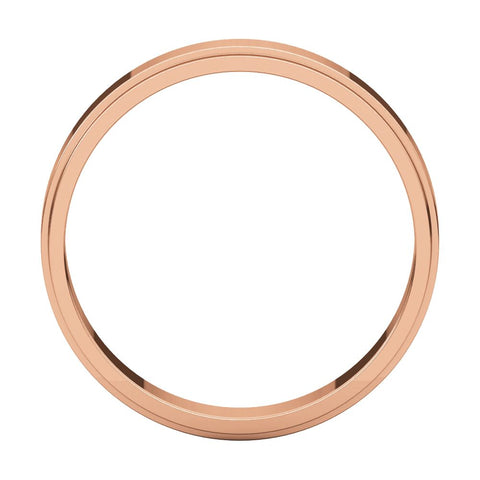 14k Rose Gold 4mm Flat Edge Band, Size 7