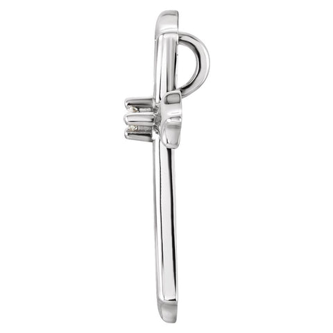 14k White Gold .015 CTW Diamond Cross Pendant