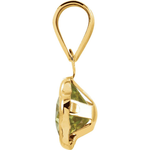 14k Yellow Gold August CZ Birthstone Pendant