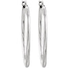 Sterling Silver 18x24mm Oval Tube Hoop Earrings