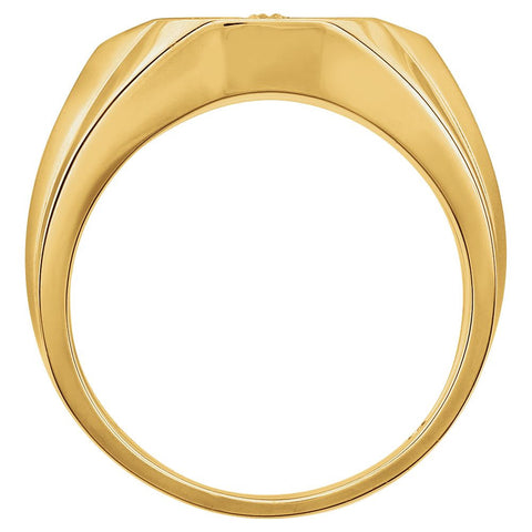 14k Yellow Gold 1/3 CTW Diamond Cross Ring , Size 10