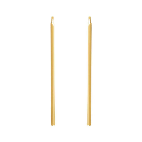 14k Yellow Gold Vertical Bar Earrings