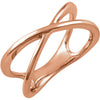 14k Rose Gold Cross Over Ring, Size 7