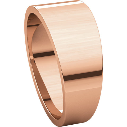 14k Rose Gold 10mm Flat Tapered Band, Size 6