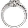 14k White Gold Heart & Cross Ring , Size 7