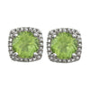Sterling Silver Peridot & .015 CTW Diamond Earrings
