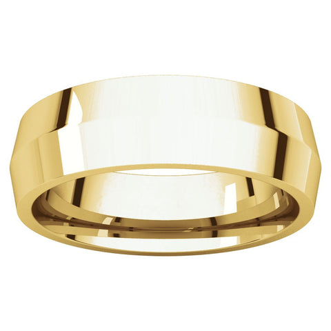 14k Yellow Gold 6mm Knife Edge Comfort Fit Band, Size 10
